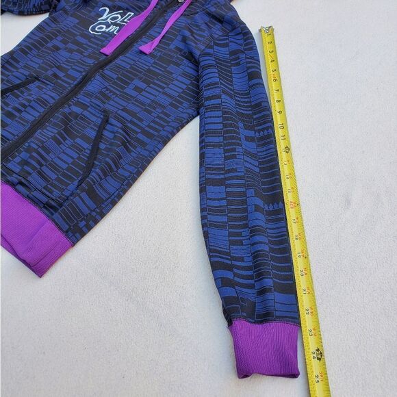 Volcom Black Navy Blue and Purple Hooded Zip-up Lightweight Jacket - Picture 6 of 15